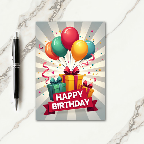 Bright Gifts Birthday Card