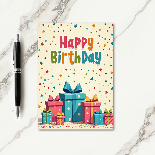Bright Happy Birthday Stars Card