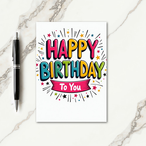 Bright Joyful Birthday Card