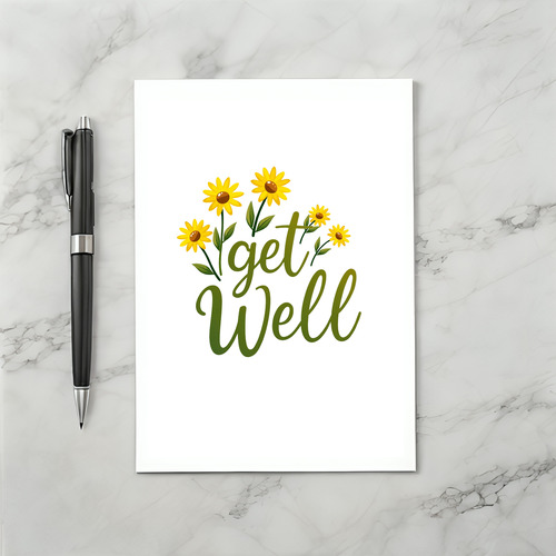 Bright Meadow Flowers Get Well Card