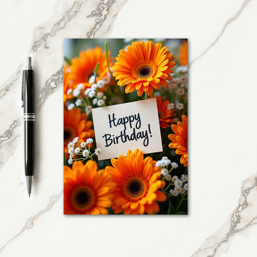 Bright Orange Blossom Card