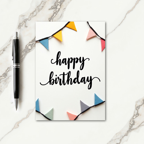 Bright Pennant Birthday Card