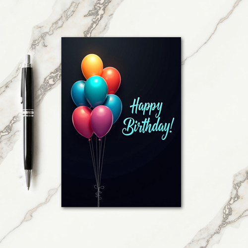 Bright Spheres Birthday Card