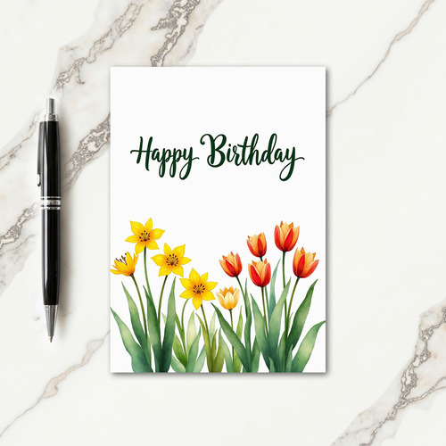 Bright Yellow Bloom Birthday Card