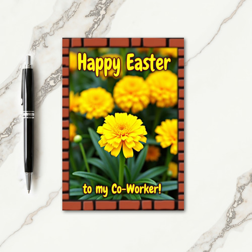 Bright Yellow Flower Easter Card