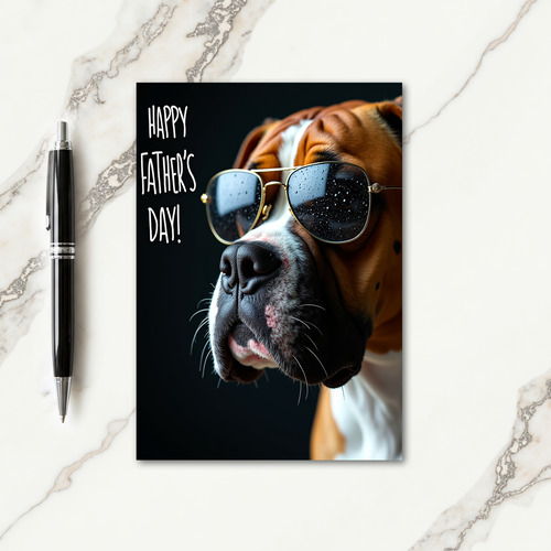 Brindle Dog Fathers Day Card