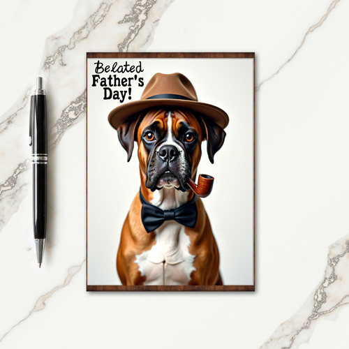 Brindle Pup Fathers Day Card