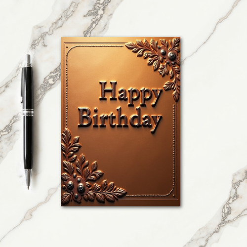 Bronze Textured Birthday Card
