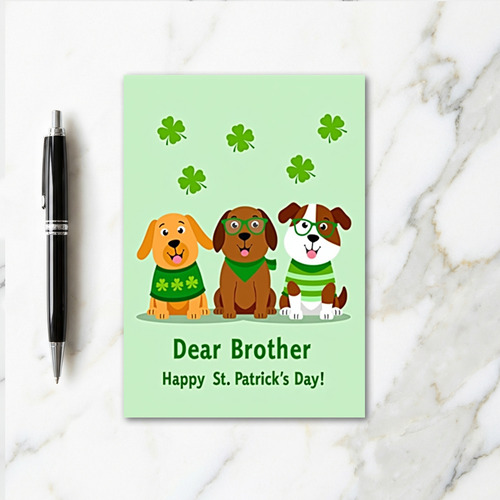 Brother St Patricks Day Glitter Card