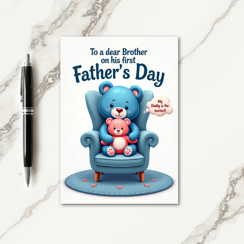 Brothers First Fathers Day Card