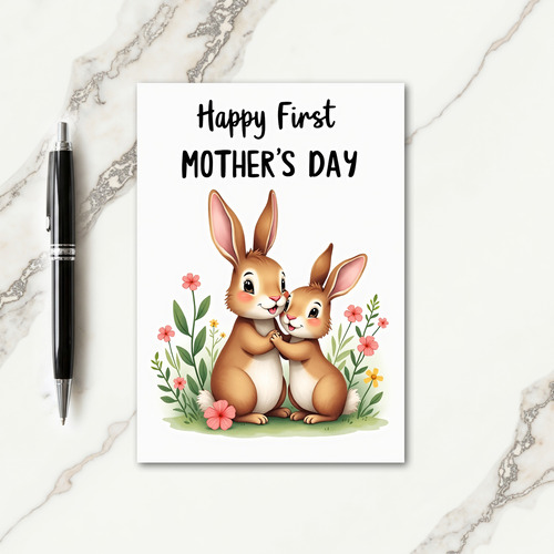 Brown And White Mothers Day Card
