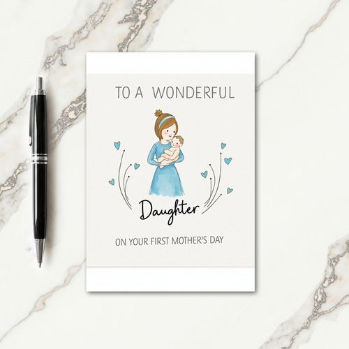 Brown Hair Mothers Day Card