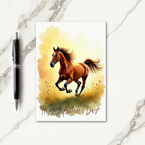 Brown Horse Fathers Day Art Card