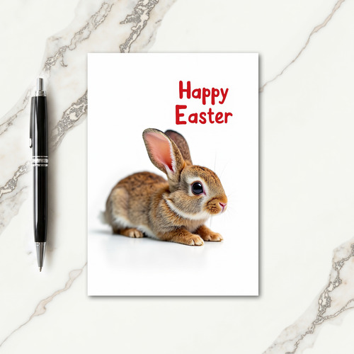 Brown Rabbit Pattern Spring Card