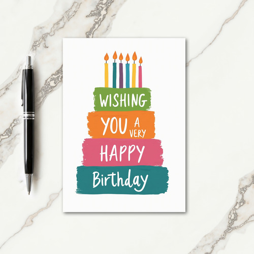 Brushstroke Birthday Cake Card