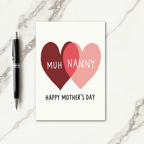 Brushstroke Hearts Mothers Day Card