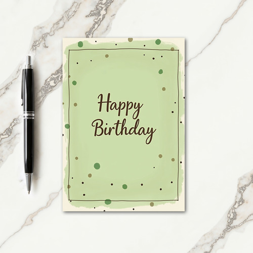 Brushstroke Sage Birthday Card