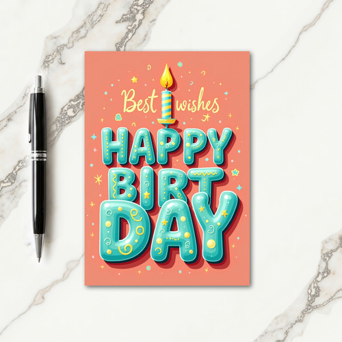 Bubble Letter Birthday Card