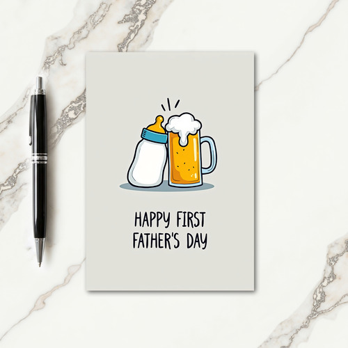 Bubbly Fathers Day Drink Card