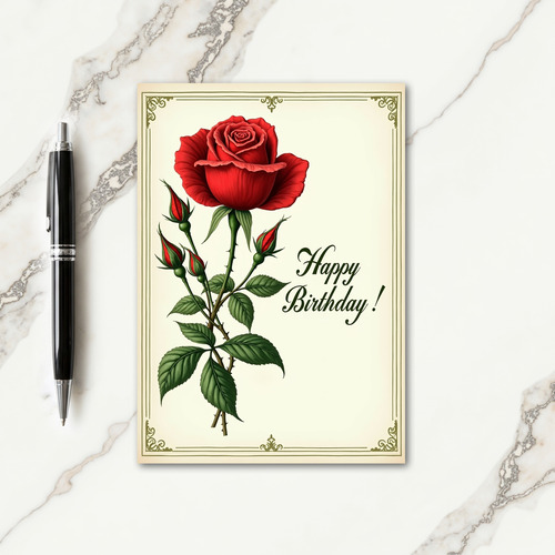 Budding Floral Birthday Card
