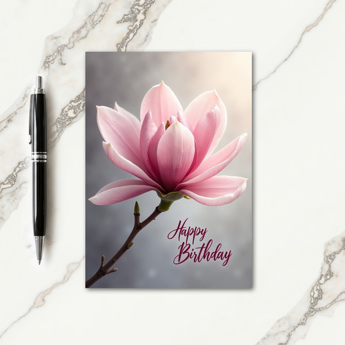 Budding Pink Birthday Card