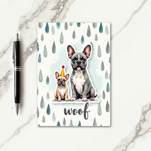Bulldog Woof Fathers Day Card