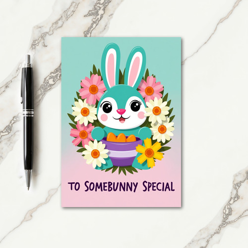 Bunny And Blooms Greeting Card