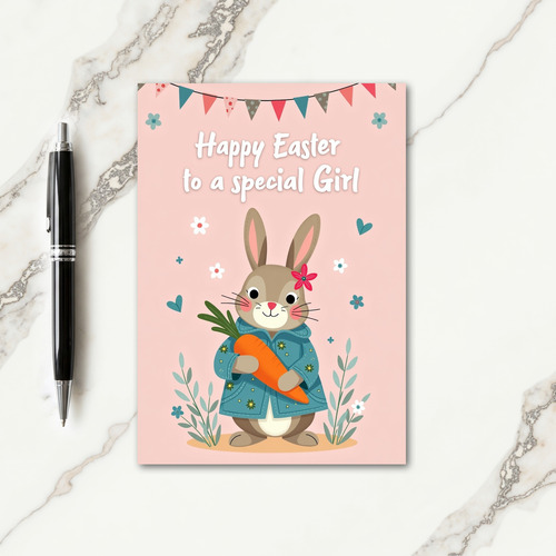 Bunny And Blossoms Easter Card