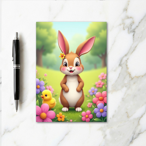 Bunny And Chick Springtime Card