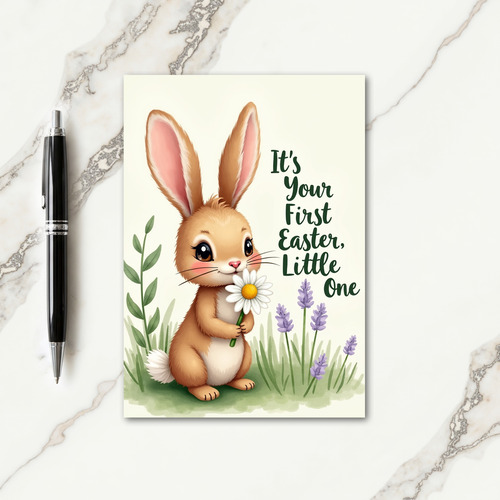 Bunny And Daisy Easter Card