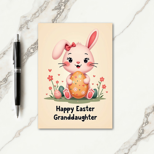 Bunny And Decorated Egg Card