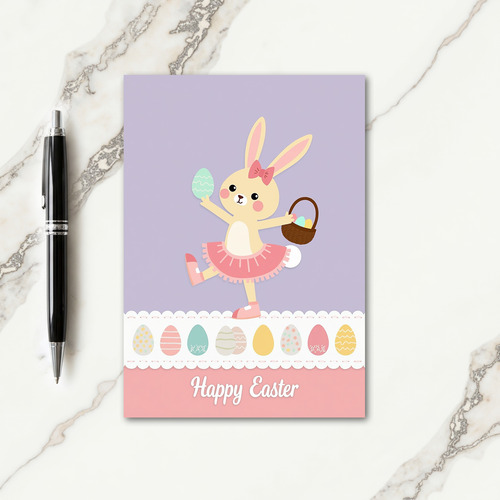 Bunny And Easter Eggs Art Card