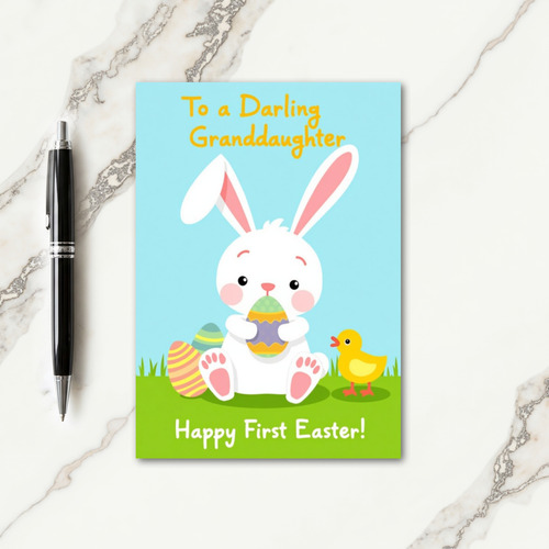 Bunny And Egg Celebration Card