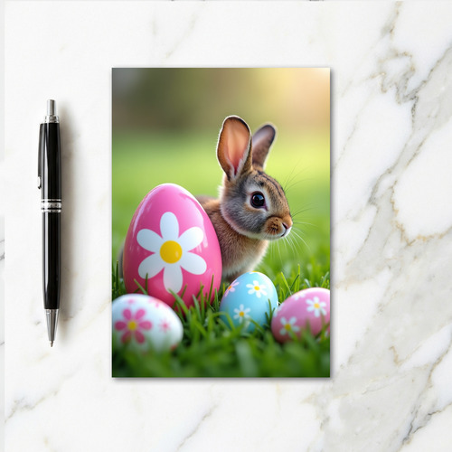 Bunny And Egg Springtime Card