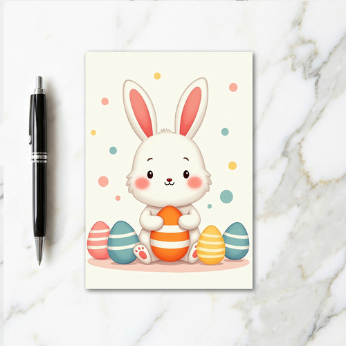 Bunny And Eggs Greeting Card