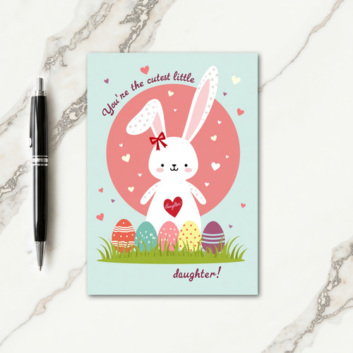 Bunny And Eggs Happy Day Card