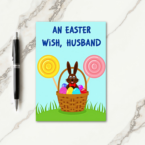 Bunny And Eggs Holiday Card