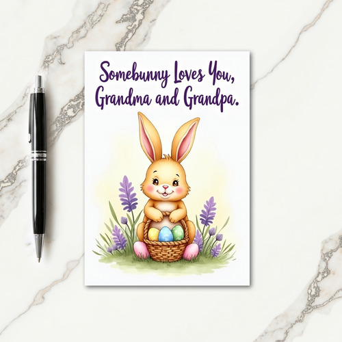 Bunny And Eggs Spring Day Card