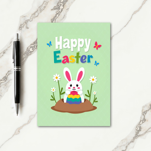 Bunny And Patterned Egg Card
