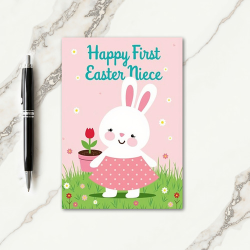 Bunny And Spring Flower Card