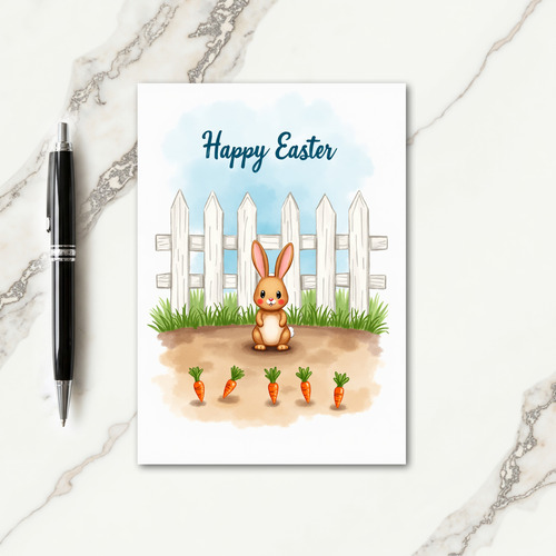 Bunny And Veggies Springtime Card