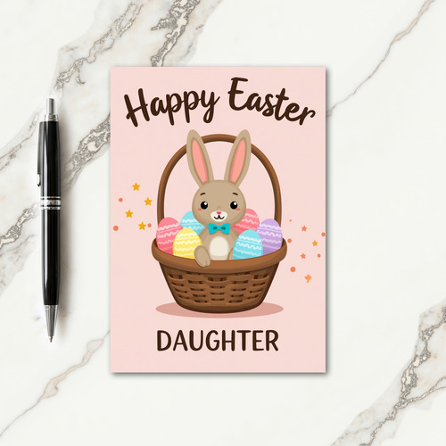 Bunny Basket Pattern Holiday Card
