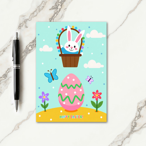 Bunny Basket Pattern Spring Card