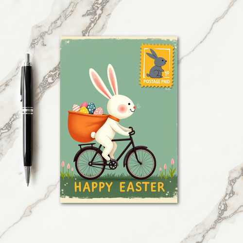 Bunny Bike Springtime Card