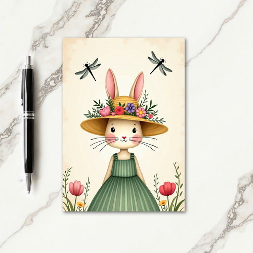 Bunny Blooms Watercolor Style Card