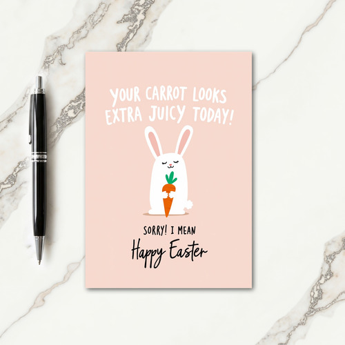 Bunny Carrot Easter Funny Card