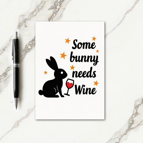 Bunny Drink Happy Wishes Card