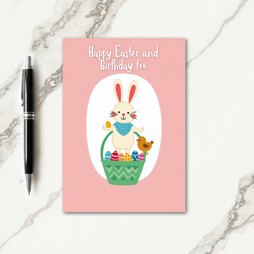 Bunny Easter Birthday Wish Card