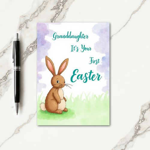 Bunny Easter First Holiday Card