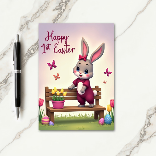 Bunny First Easter Pattern Card